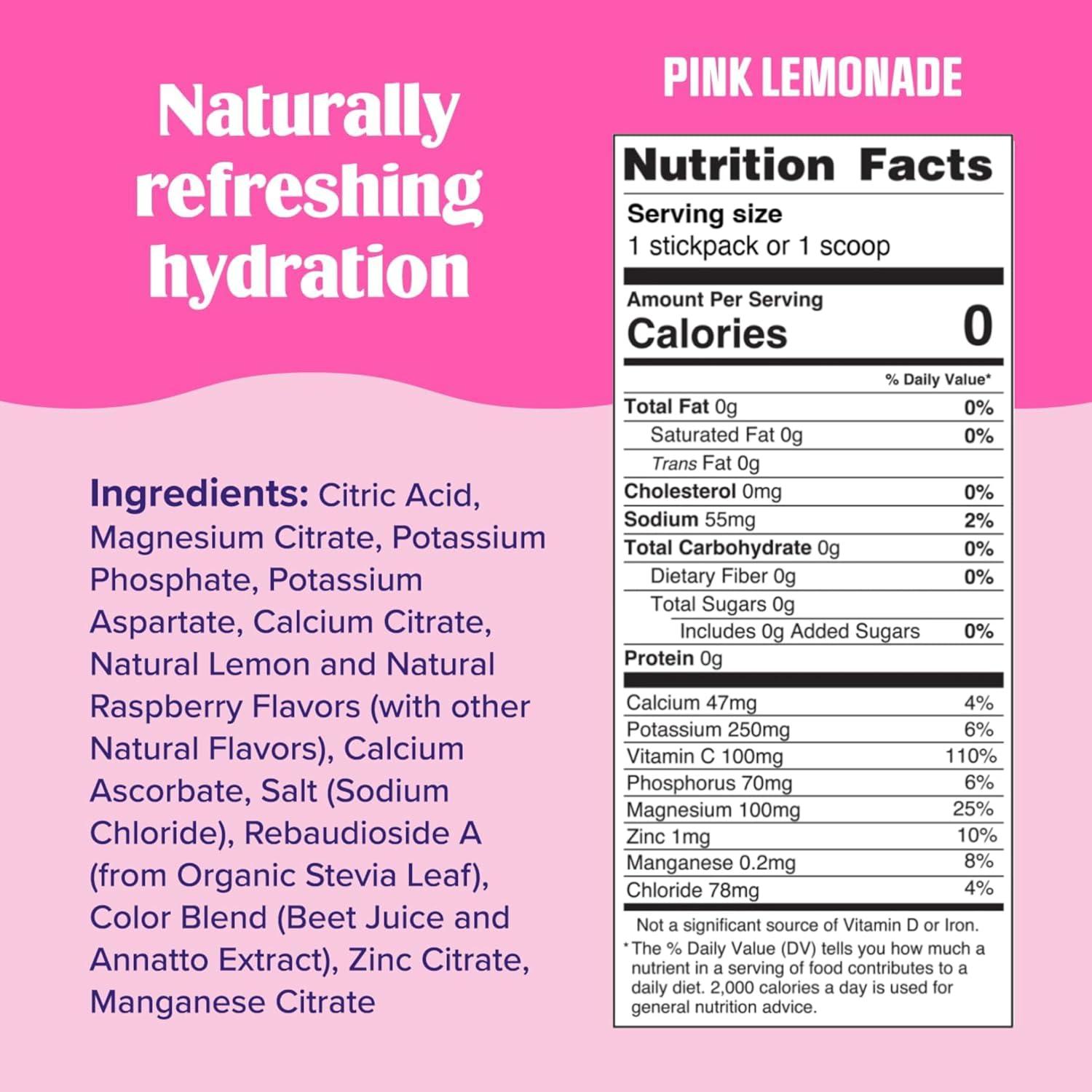 image:imageUltima Replenisher Daily Electrolyte Powder Lemonade 20 Stickpacks Zero Sugar Hydration Packets with 6 Electrolytes and Minerals Sugar Free Plant Based amp Keto Friendly Drink MixPink Lemonade