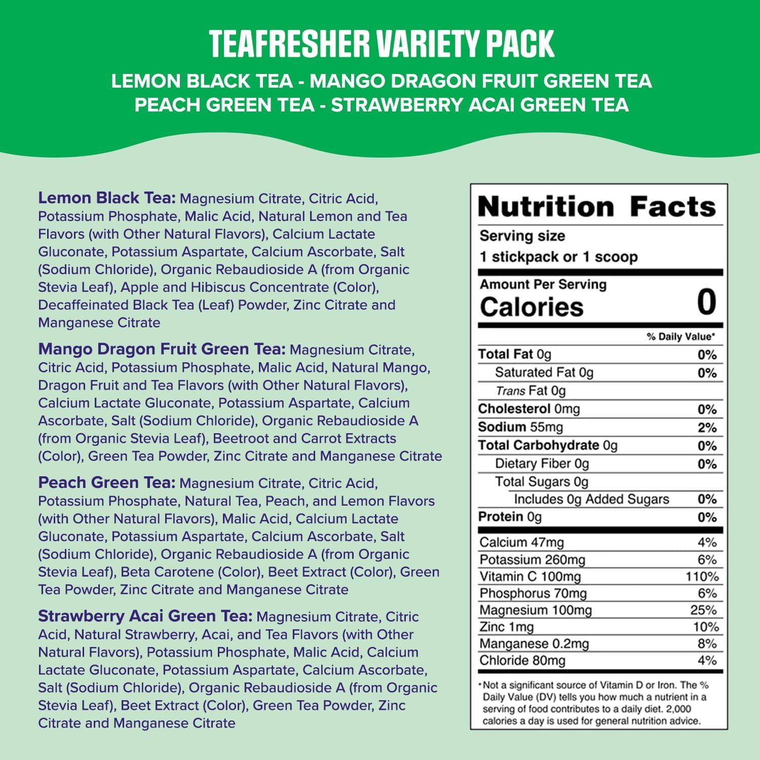 image:imageUltima Replenisher Daily Electrolyte Powder Lemonade 20 Stickpacks Zero Sugar Hydration Packets with 6 Electrolytes and Minerals Sugar Free Plant Based amp Keto Friendly Drink MixTeaFresher Variety