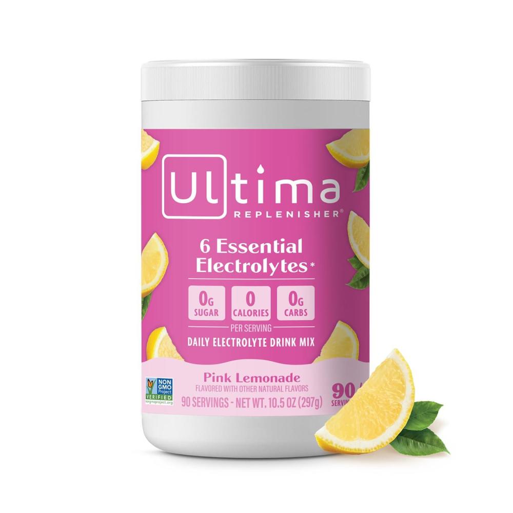 image:imageUltima Replenisher Daily Electrolyte Powder Drink Mix  Sugar Free  Grape 90 Servings  Hydration Powder with 6 Key Electrolytes and Trace Minerals  Keto Friendly Vegan NonGMOPink Lemonade