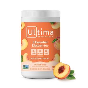 Ultima Replenisher Daily Electrolyte Powder Drink Mix – Sugar Free – Grape, 90 Servings – Hydration Powder with 6 Key Electrolytes and Trace Minerals – Keto Friendly, Vegan, Non-GMO(Peach Bellini)