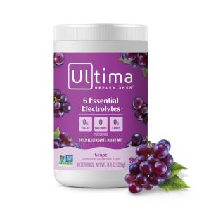 Ultima Replenisher Daily Electrolyte Powder Drink Mix – Sugar Free – Grape, 90 Servings – Hydration Powder with 6 Key Electrolytes and Trace Minerals – Keto Friendly, Vegan, Non-GMO(Grape)
