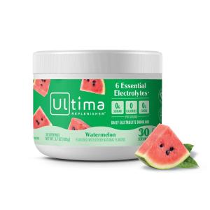 Ultima Replenisher Daily Electrolyte Powder Drink Mix – Sugar Free – Pink Lemonade, 30 Serving – Hydration Powder with 6 Key Electrolytes and Trace Minerals – Keto Friendly, Vegan, Non-GMO(Watermelon)