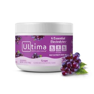 Ultima Replenisher Daily Electrolyte Powder Drink Mix – Sugar Free – Pink Lemonade, 30 Serving – Hydration Powder with 6 Key Electrolytes and Trace Minerals – Keto Friendly, Vegan, Non-GMO(Grape)