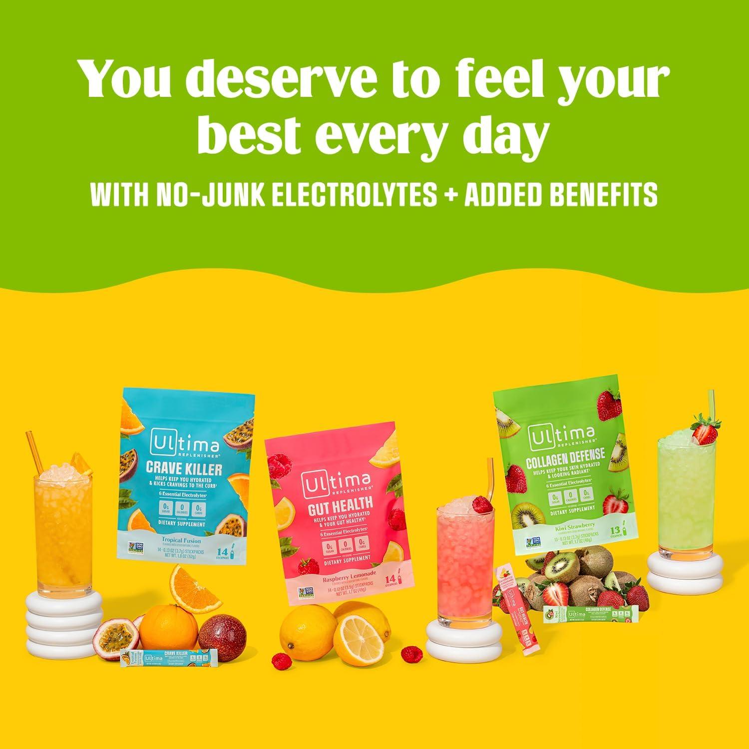 image:imageUltima Replenisher Collagen Defense Supplement and Electrolytes Powder Kiwi Strawberry 13 Stickpacks Hydration Packets with Dermaval and Biotin that Keep Your Skin Hydrated and Looking Radiant