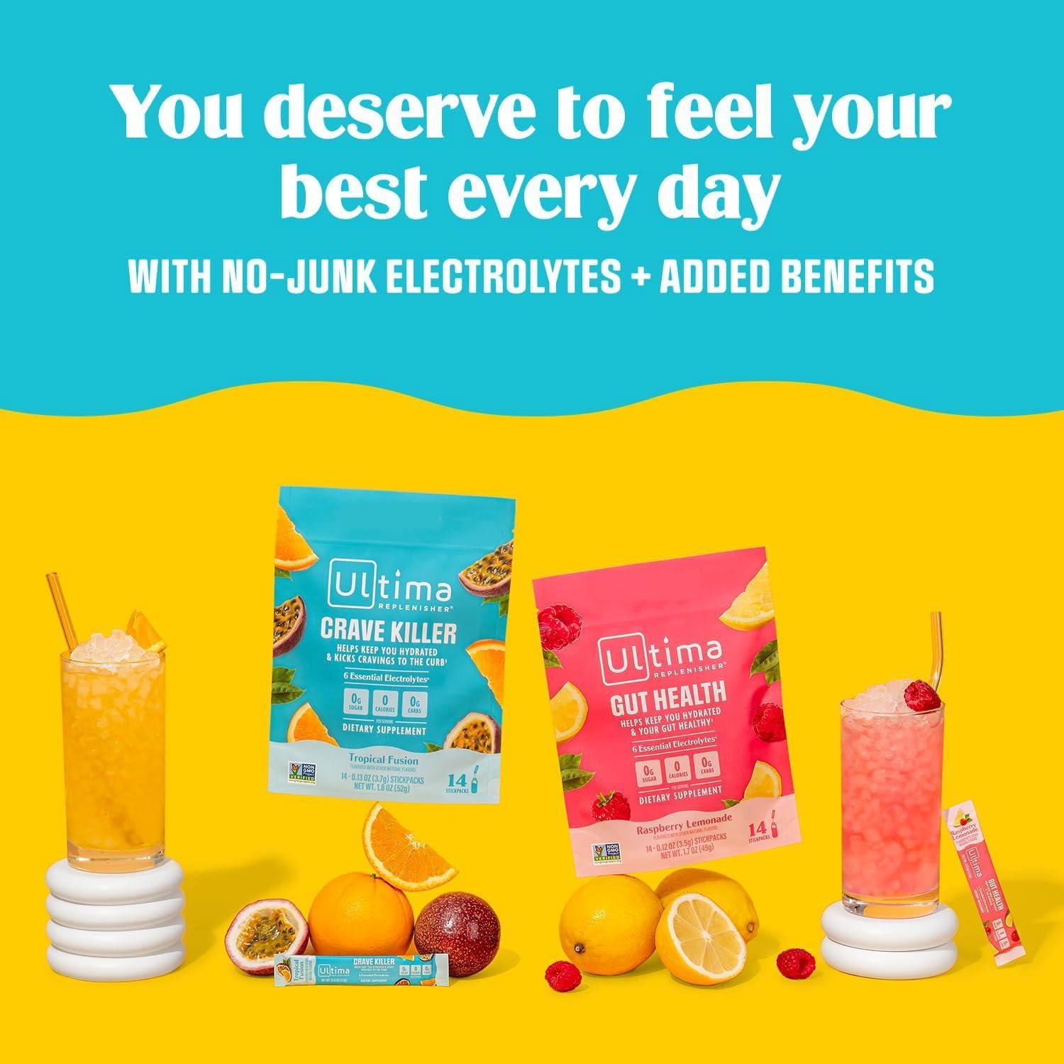 image:imageUltima Replenisher Crave Killer Supplement and Electrolytes Powder Tropical Fusion 14 Stickpacks Hydration Packets That Kick Cravings to The Curb