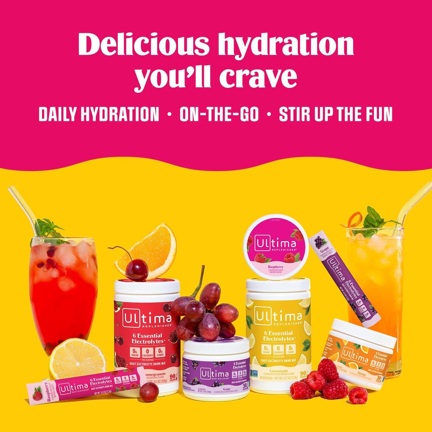 image:imageUltima Replenisher Daily Electrolyte Powder Lemon Black Tea 90 Servings Zero Sugar Hydration Powder with 6 Electrolytes and Minerals Sugar Free Plant Based amp Keto Friendly Drink MixPassion Fruit