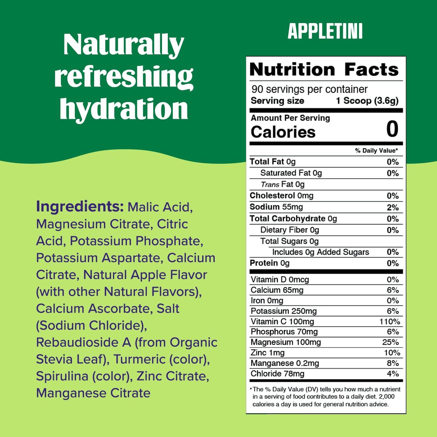 image:imageUltima Replenisher Daily Electrolyte Powder Lemon Black Tea 90 Servings Zero Sugar Hydration Powder with 6 Electrolytes and Minerals Sugar Free Plant Based amp Keto Friendly Drink MixAppletini