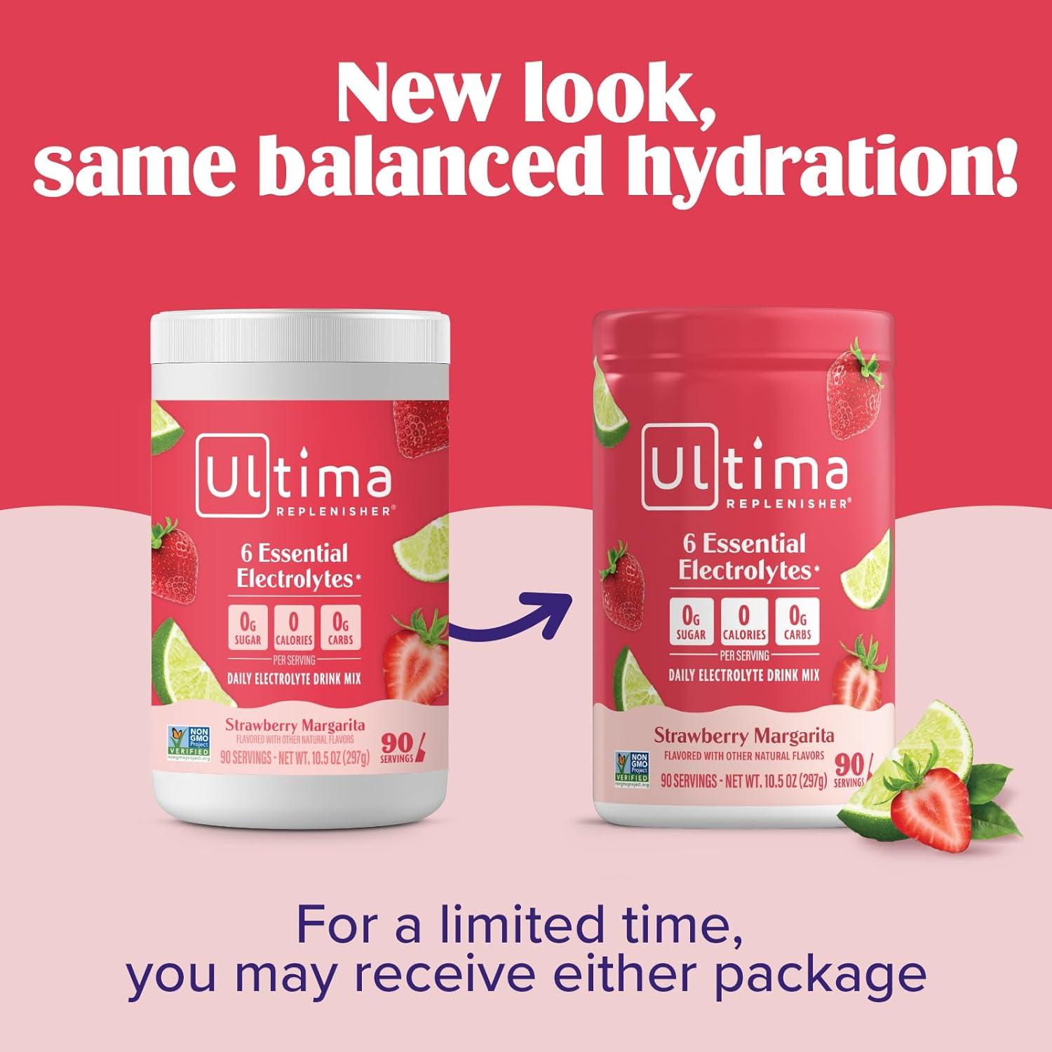 image:imageUltima Replenisher Daily Electrolyte Powder Lemon Black Tea 90 Servings Zero Sugar Hydration Powder with 6 Electrolytes and Minerals Sugar Free Plant Based amp Keto Friendly Drink MixStrawberry