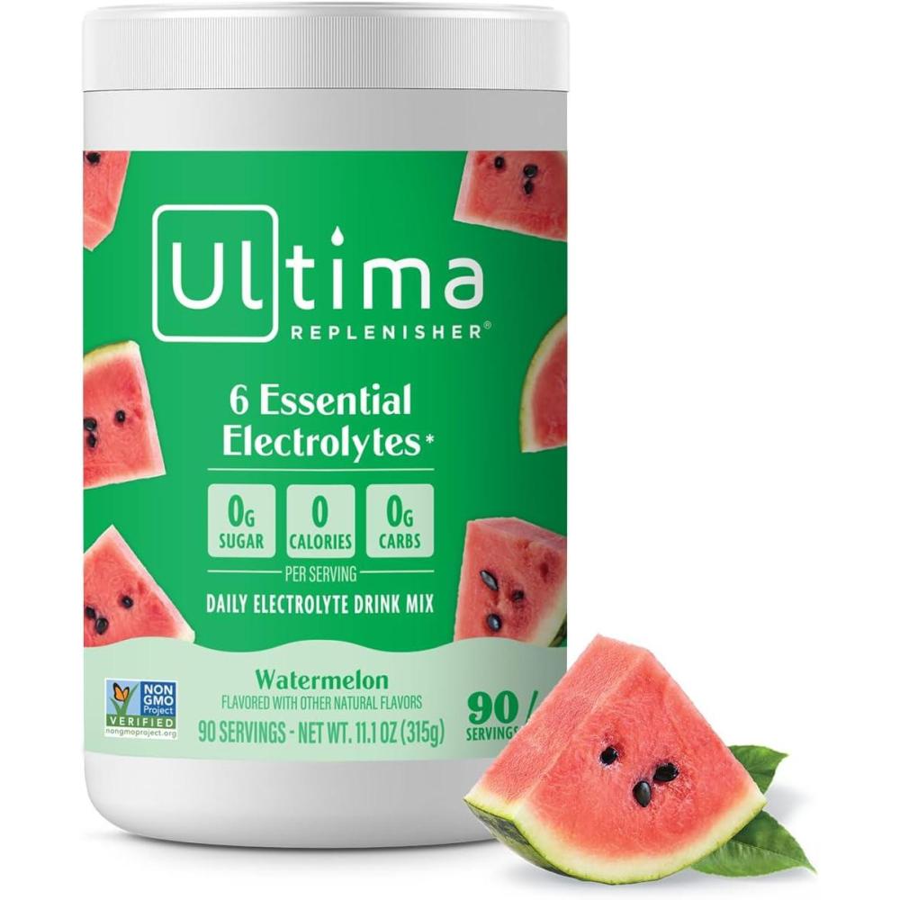 image:imageUltima Replenisher Daily Electrolyte Powder Lemon Black Tea 90 Servings Zero Sugar Hydration Powder with 6 Electrolytes and Minerals Sugar Free Plant Based amp Keto Friendly Drink MixWatermelon