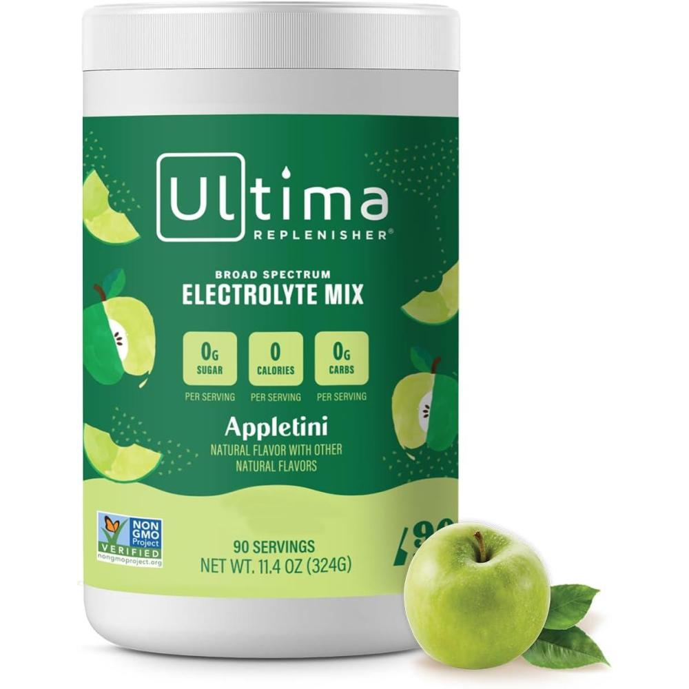 image:imageUltima Replenisher Daily Electrolyte Powder Lemon Black Tea 90 Servings Zero Sugar Hydration Powder with 6 Electrolytes and Minerals Sugar Free Plant Based amp Keto Friendly Drink MixAppletini