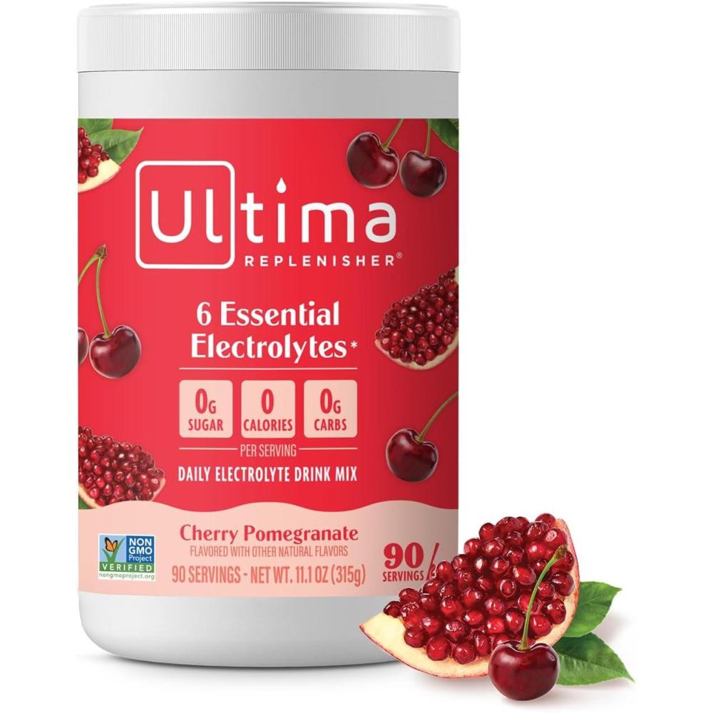 image:imageUltima Replenisher Daily Electrolyte Powder Lemon Black Tea 90 Servings Zero Sugar Hydration Powder with 6 Electrolytes and Minerals Sugar Free Plant Based amp Keto Friendly Drink MixCherry Pomegranate