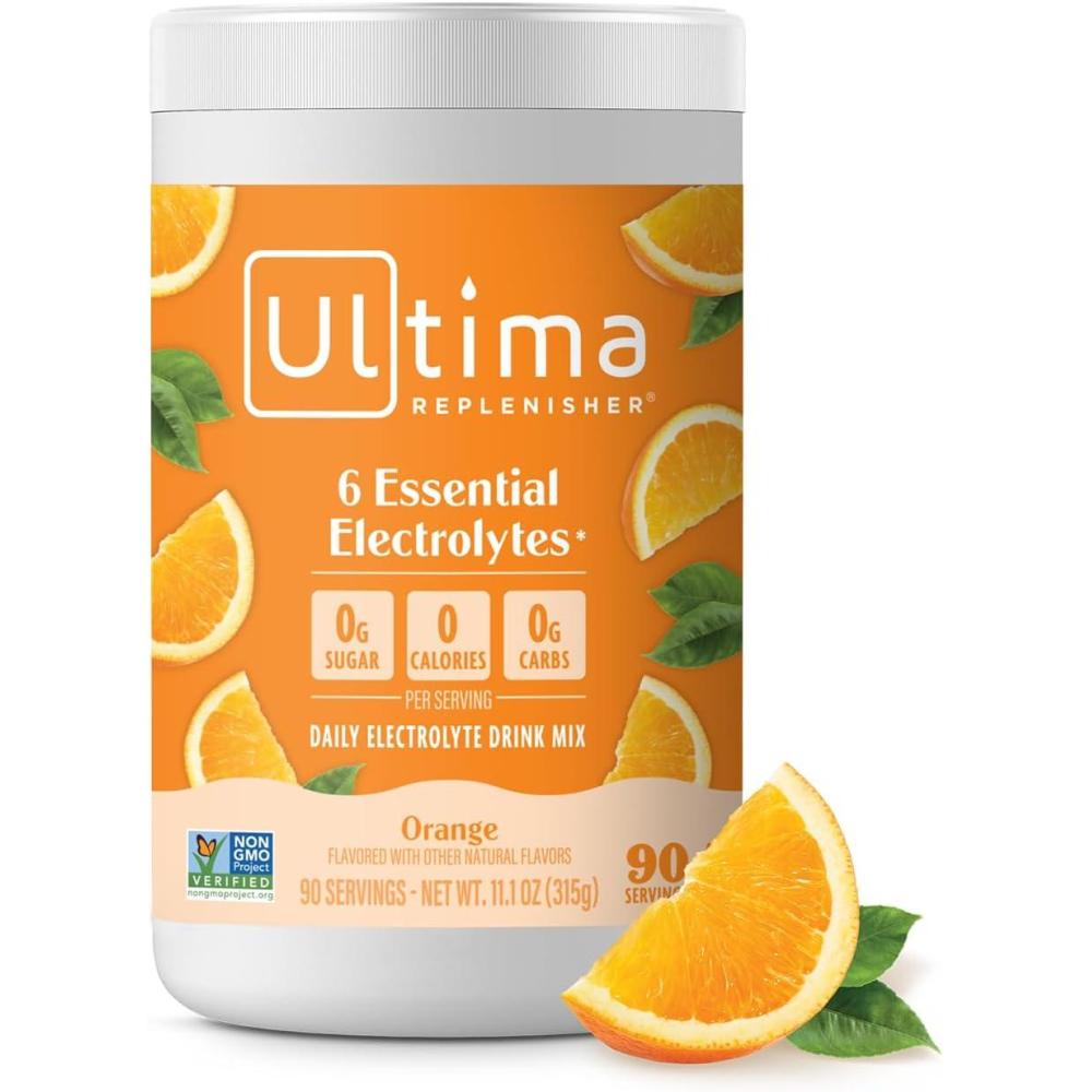 image:imageUltima Replenisher Daily Electrolyte Powder Lemon Black Tea 90 Servings Zero Sugar Hydration Powder with 6 Electrolytes and Minerals Sugar Free Plant Based amp Keto Friendly Drink MixOrange