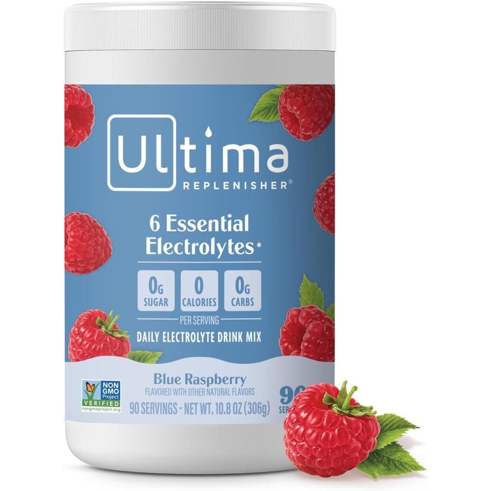 image:imageUltima Replenisher Daily Electrolyte Powder Lemon Black Tea 90 Servings Zero Sugar Hydration Powder with 6 Electrolytes and Minerals Sugar Free Plant Based amp Keto Friendly Drink MixBlue Raspberry