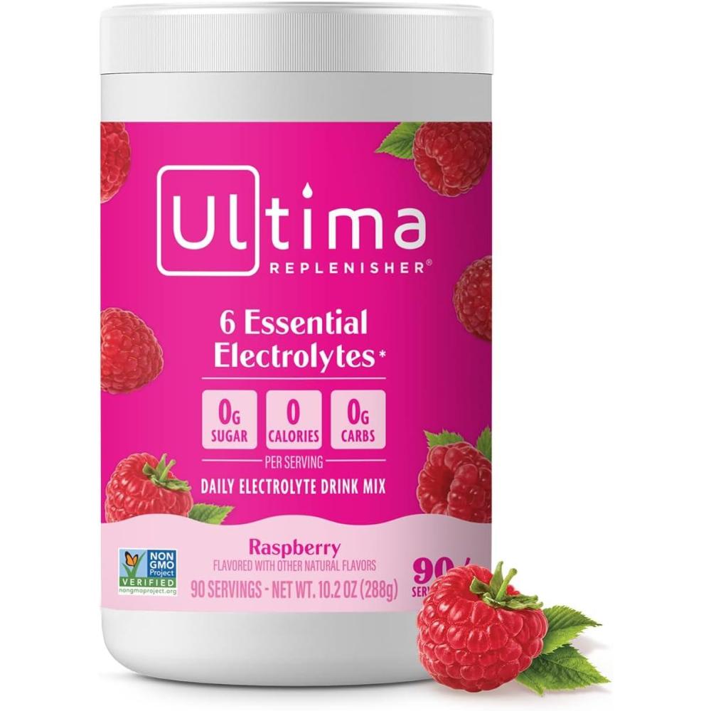 image:imageUltima Replenisher Daily Electrolyte Powder Lemon Black Tea 90 Servings Zero Sugar Hydration Powder with 6 Electrolytes and Minerals Sugar Free Plant Based amp Keto Friendly Drink MixRaspberry