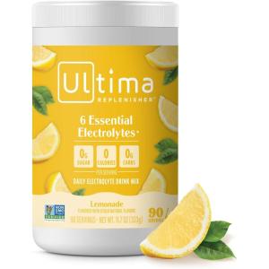 Ultima Replenisher Daily Electrolyte Powder – Lemon Black Tea, 90 Servings – Zero Sugar Hydration Powder with 6 Electrolytes and Minerals – Sugar Free, Plant Based & Keto Friendly Drink Mix(Lemonade)