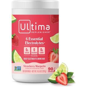 Ultima Replenisher Daily Electrolyte Powder – Lemon Black Tea, 90 Servings – Zero Sugar Hydration Powder with 6 Electrolytes and Minerals – Sugar Free, Plant Based & Keto Friendly Drink Mix(Strawberry)