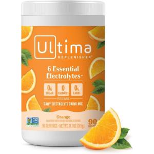 Ultima Replenisher Daily Electrolyte Powder – Lemon Black Tea, 90 Servings – Zero Sugar Hydration Powder with 6 Electrolytes and Minerals – Sugar Free, Plant Based & Keto Friendly Drink Mix(Orange)