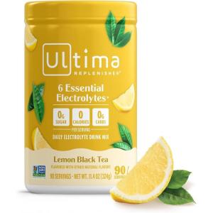 Ultima Replenisher Daily Electrolyte Powder – Lemon Black Tea, 90 Servings – Zero Sugar Hydration Powder with 6 Electrolytes and Minerals – Sugar Free, Plant Based & Keto Friendly Drink Mix(Lemon Black Tea)